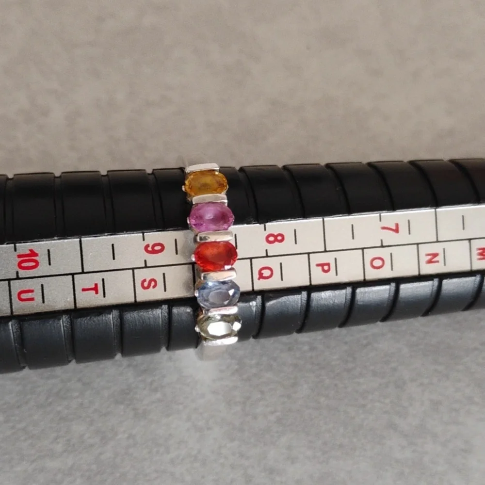 Multicolor Genuine Sapphire Ring - Picture 1 of 11